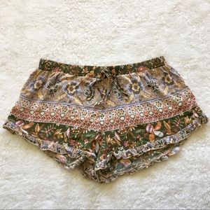 Printed lightweight Ruffle Shorts